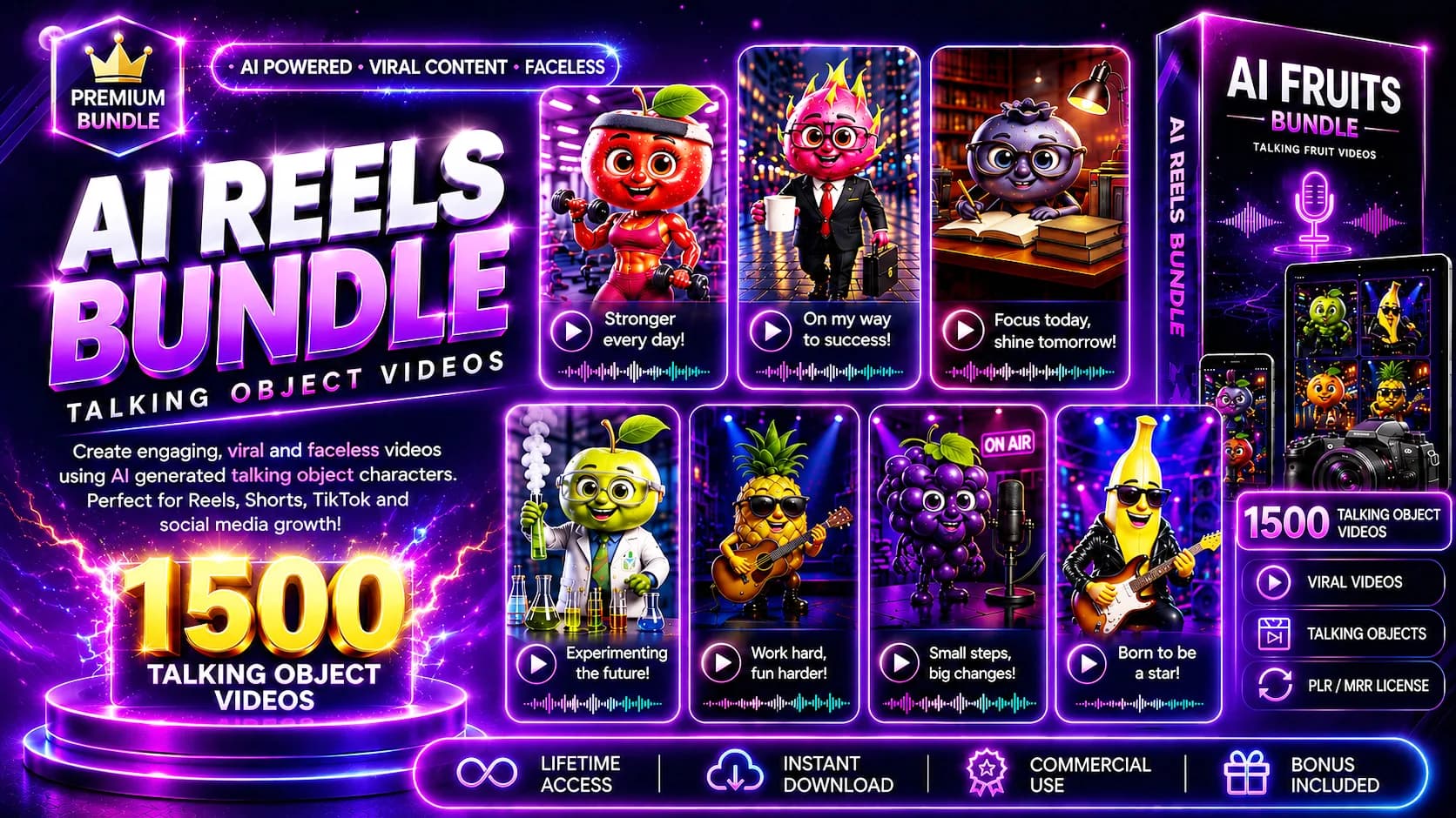 AI Reels Bundle - Talking Fruits Video Pack